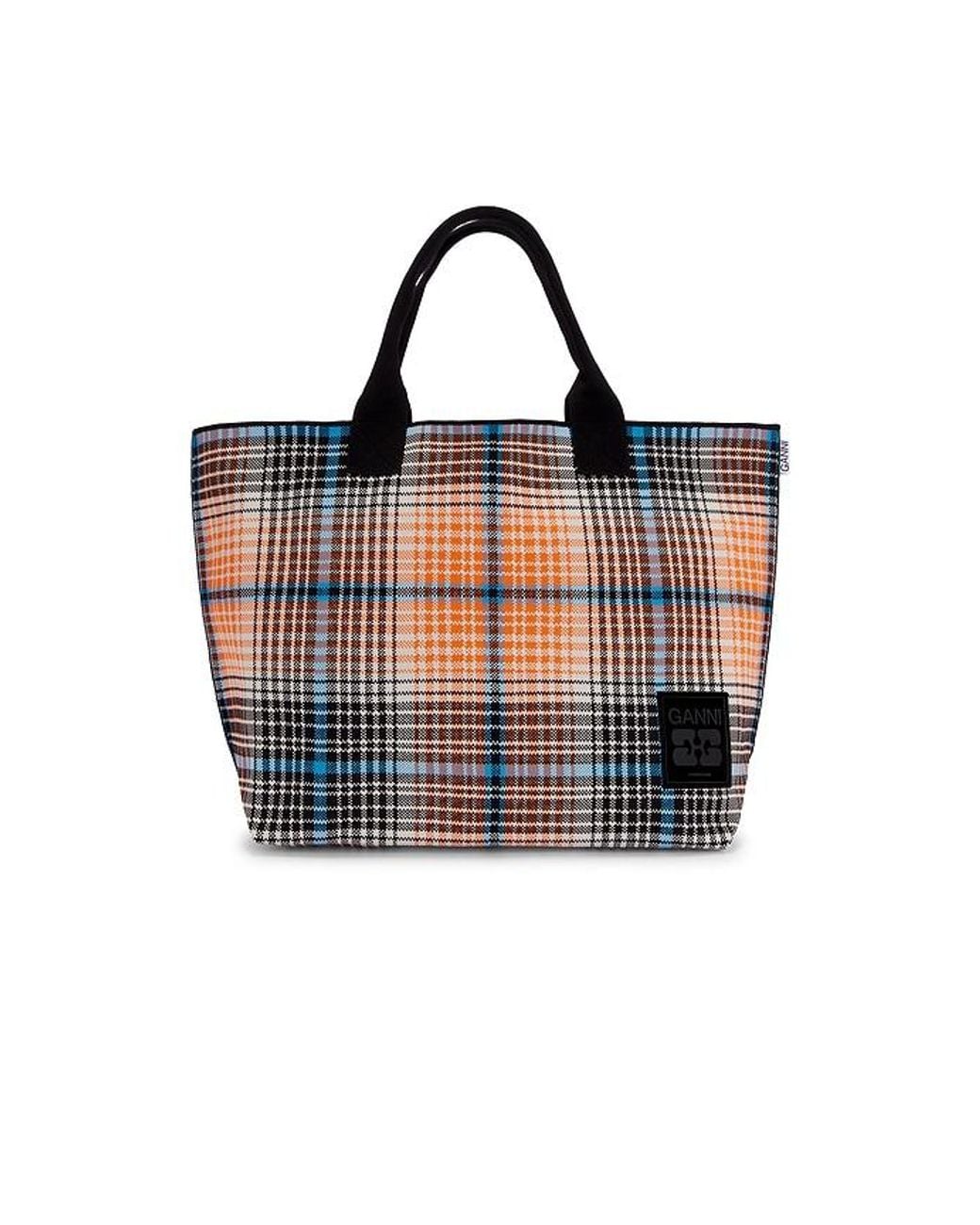 Ganni Black Knit Easy Shopper Medium Bag