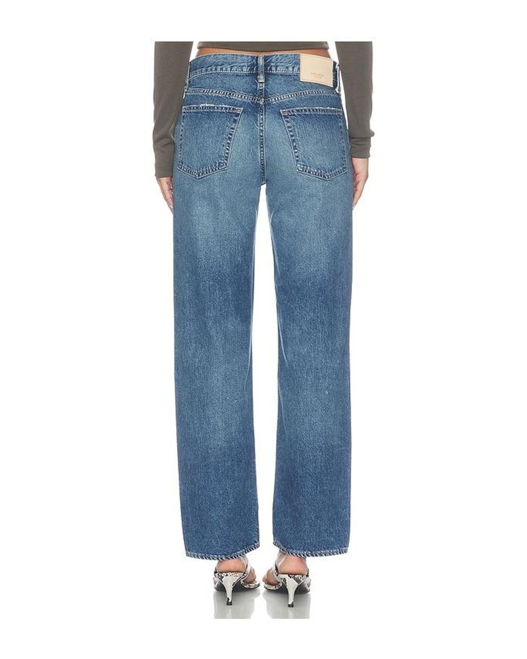 Moussy Blue Wheeling Straight Low Jeans