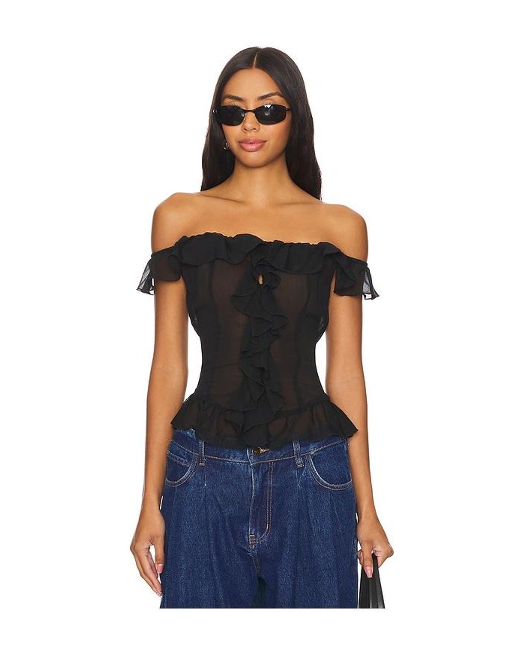 Lioness Blue Timeless Ruffle Top