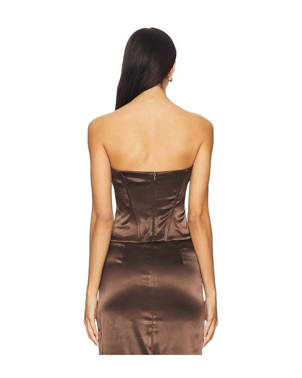 MORE TO COME Brown Elenor Strapless Top