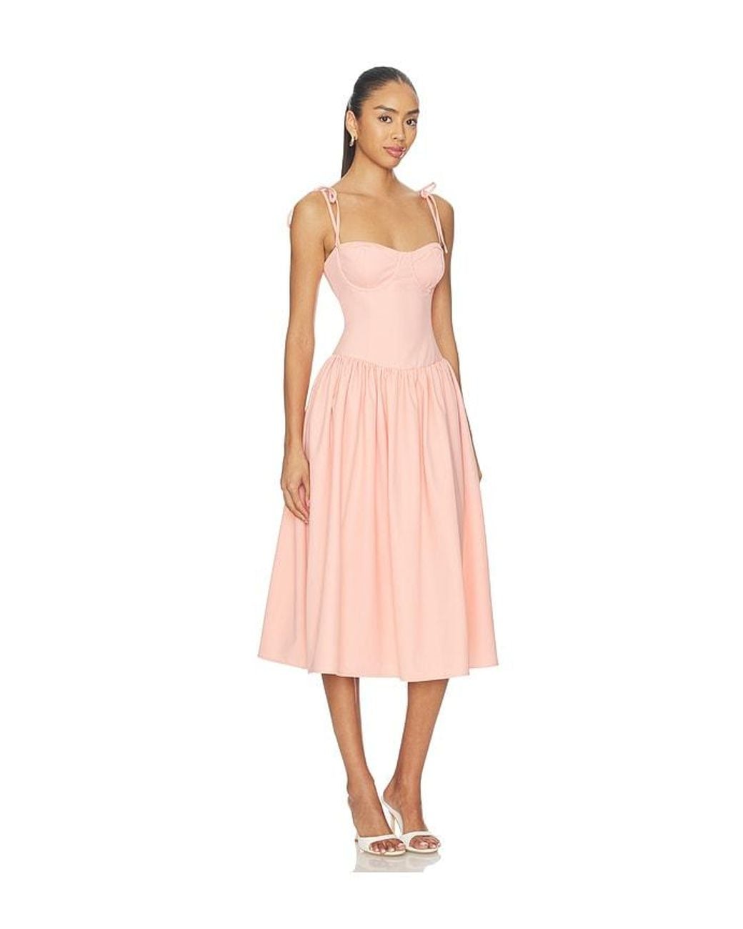 MORE TO COME Pink Theresa Midi Corset Dress