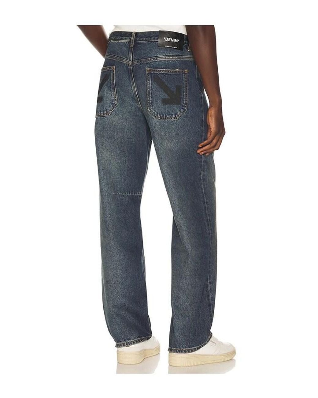 Off-White c/o Virgil Abloh Blue Half Arrow Relaxed Tapered Jeans for men