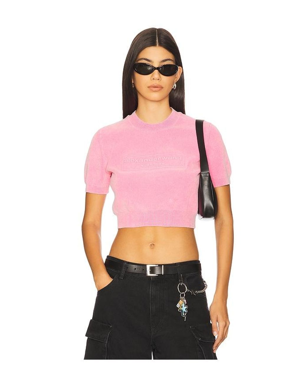 ALEXIA STAM Logo Crew Neck Tee ピンク 新品 ALEXIA STAM Logo Crew