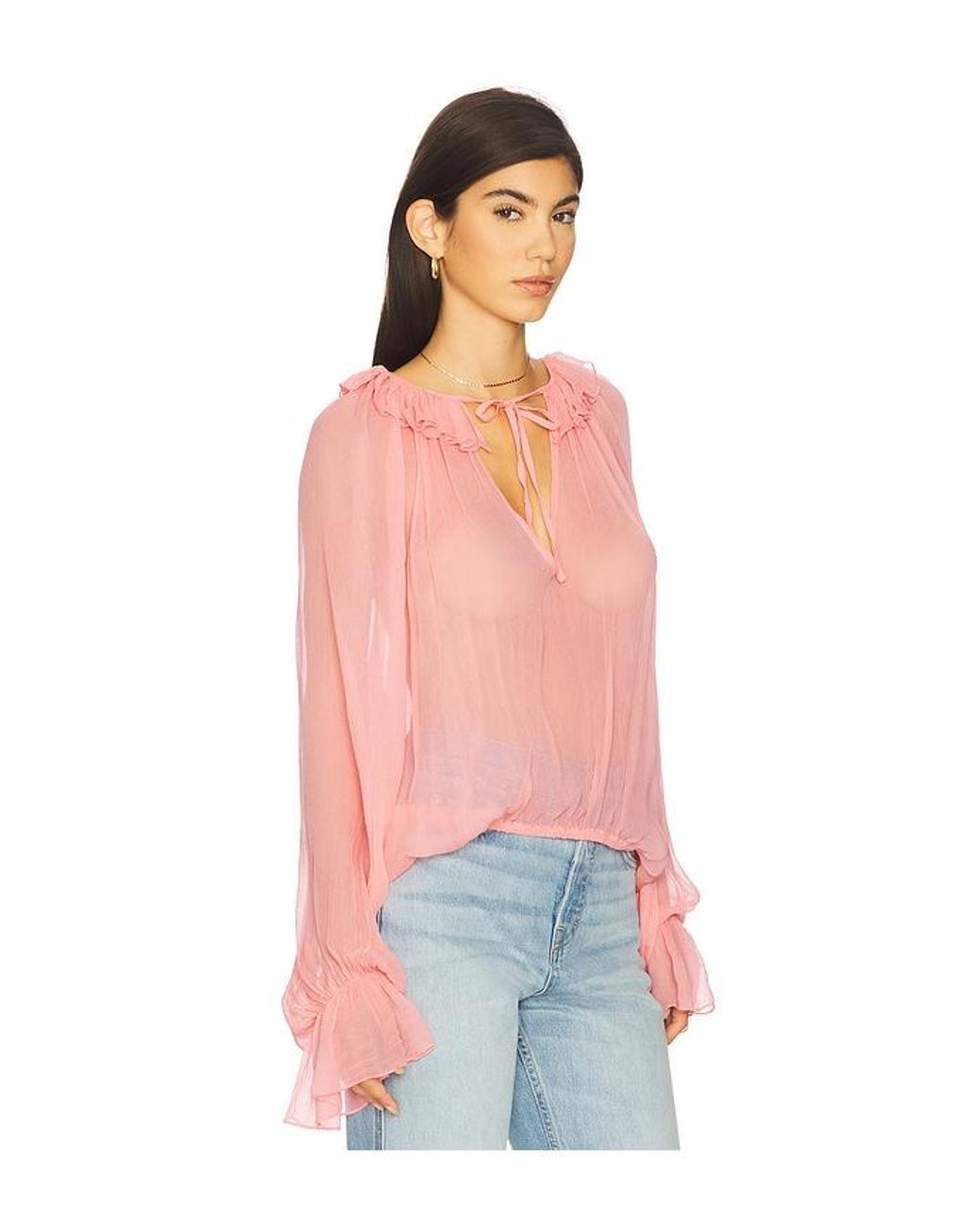 Lovers + Friends White Evelyn Sheer Top