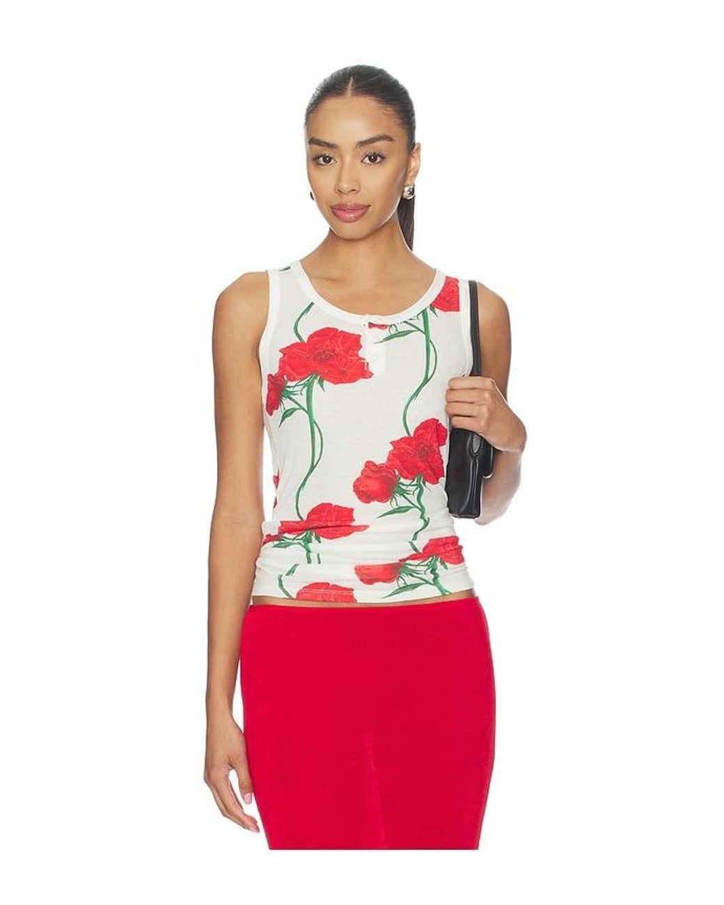 KENZO Red Archive Rose Tank Top