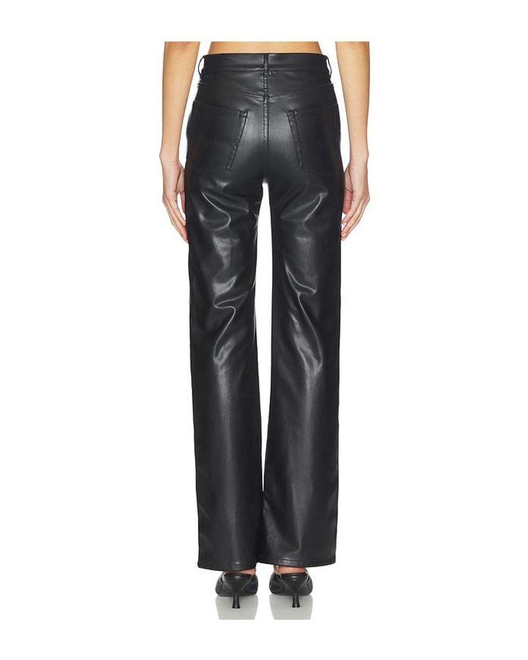 DIESEL Black Plain Leather Pant
