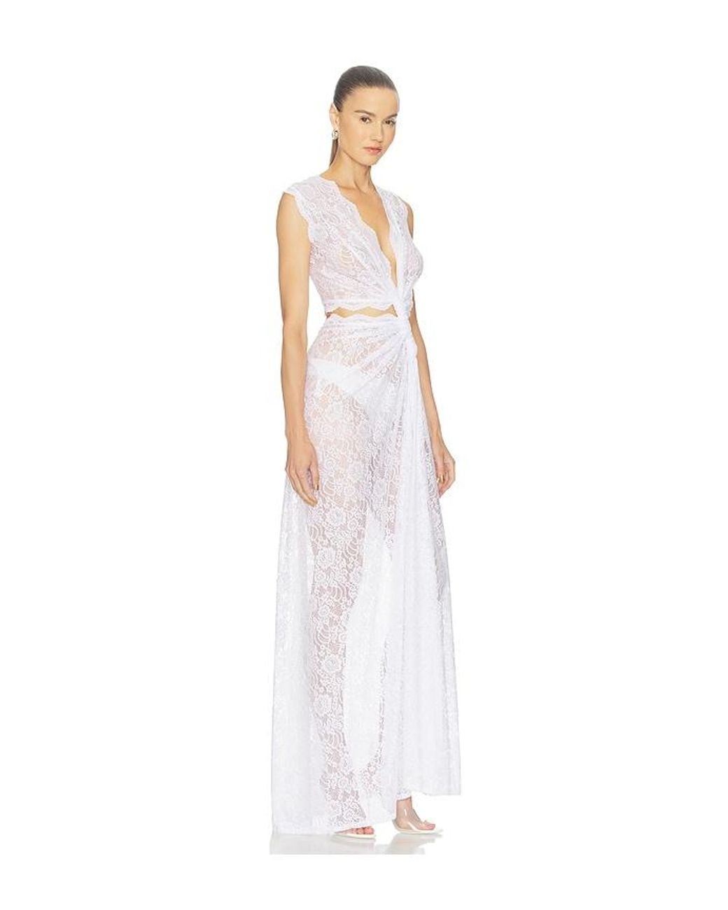 Sid Neigum White Lace Triple Loop Knit Dress
