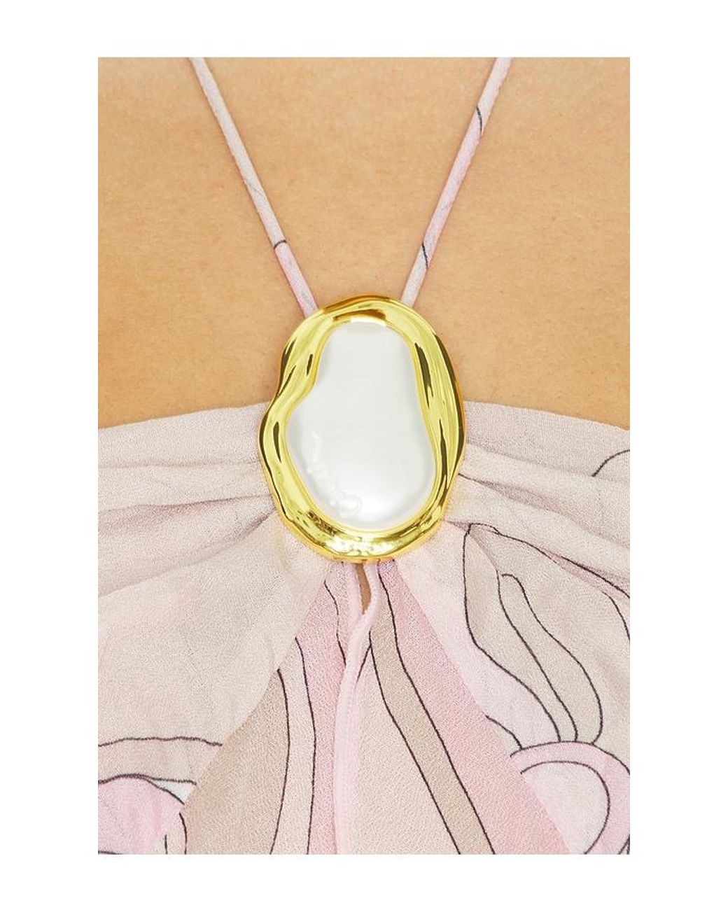 Cin Cin White Coral Moonstone Drape Top