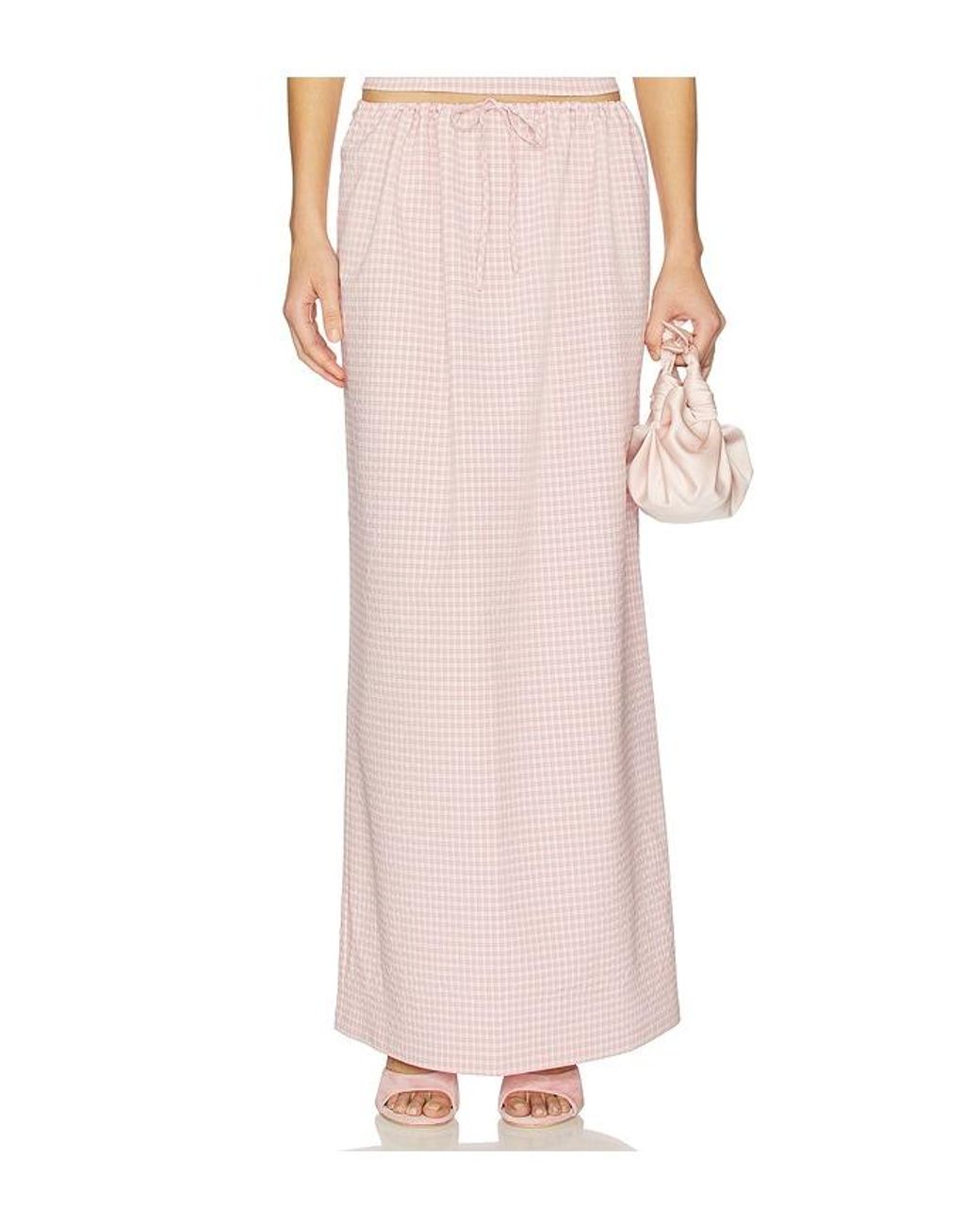 MORE TO COME Pink Luciya Drawstring Maxi Skirt