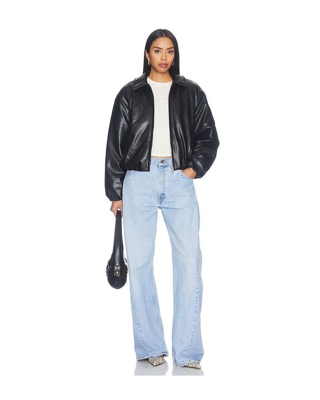 Blank NYC Blue Faux Leather Jacket