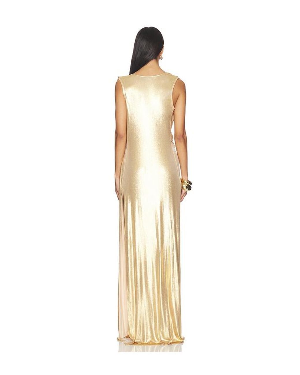 Sid Neigum Natural Floor Length Reversible Cowl Dress