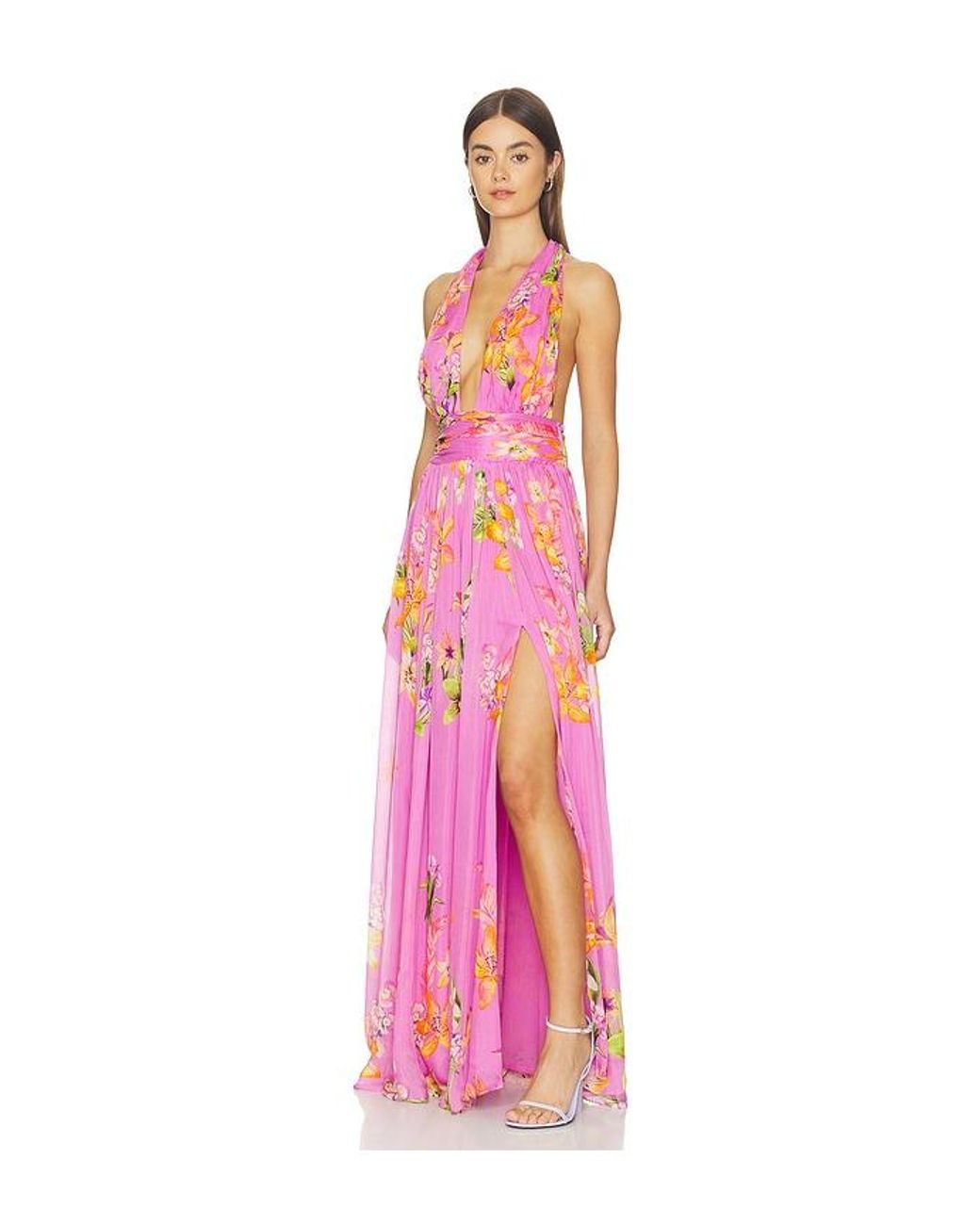 Rococo Sand Pink Back Ties Maxi Dress