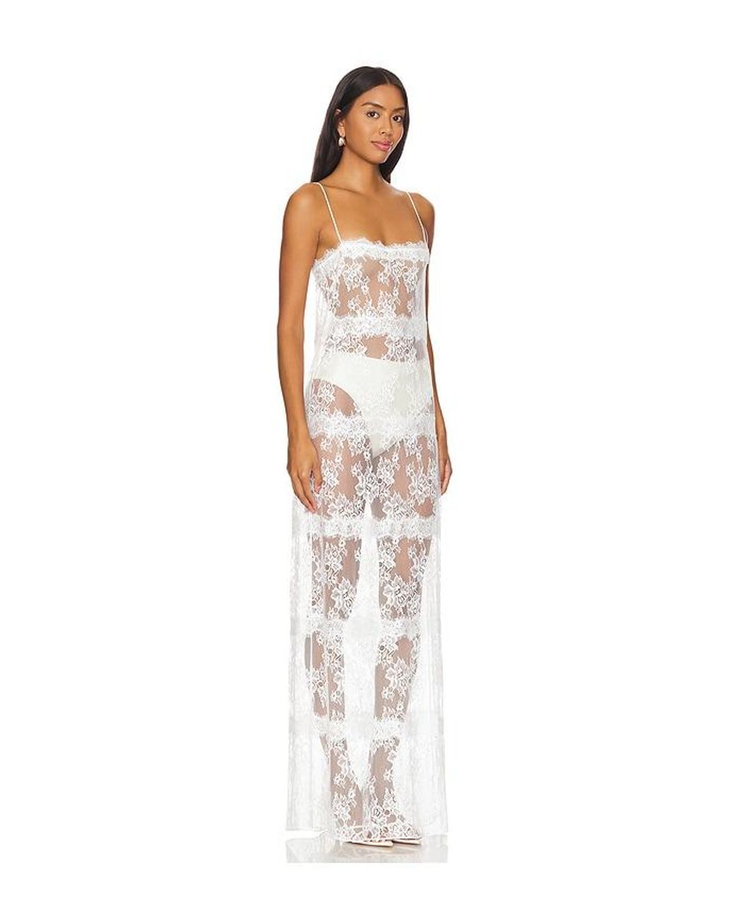 Lovers + Friends White Millie Sheer Maxi Dress