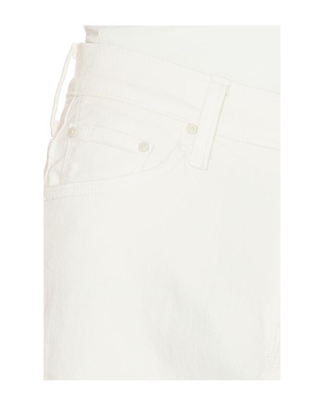 Mother White The Mid Rise Headliner Sneak Jeans