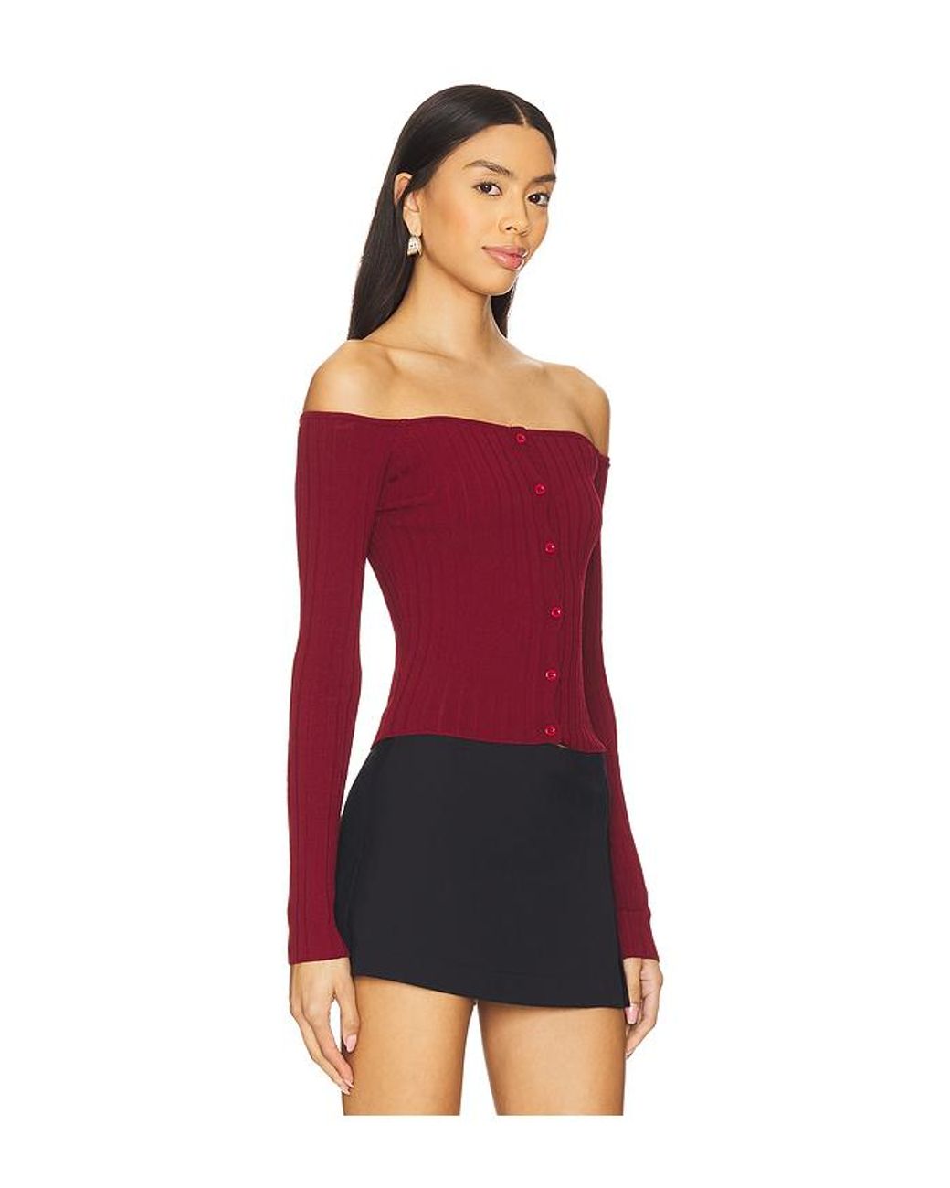 Calypso Top En Color Burgundy Talla (También En M) superdown de color Red
