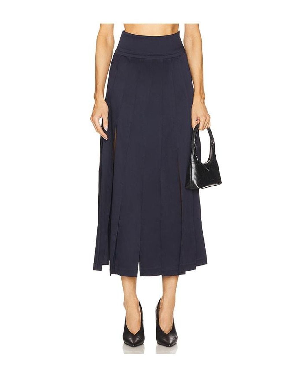 Monse Blue Panel Fringe Skirt