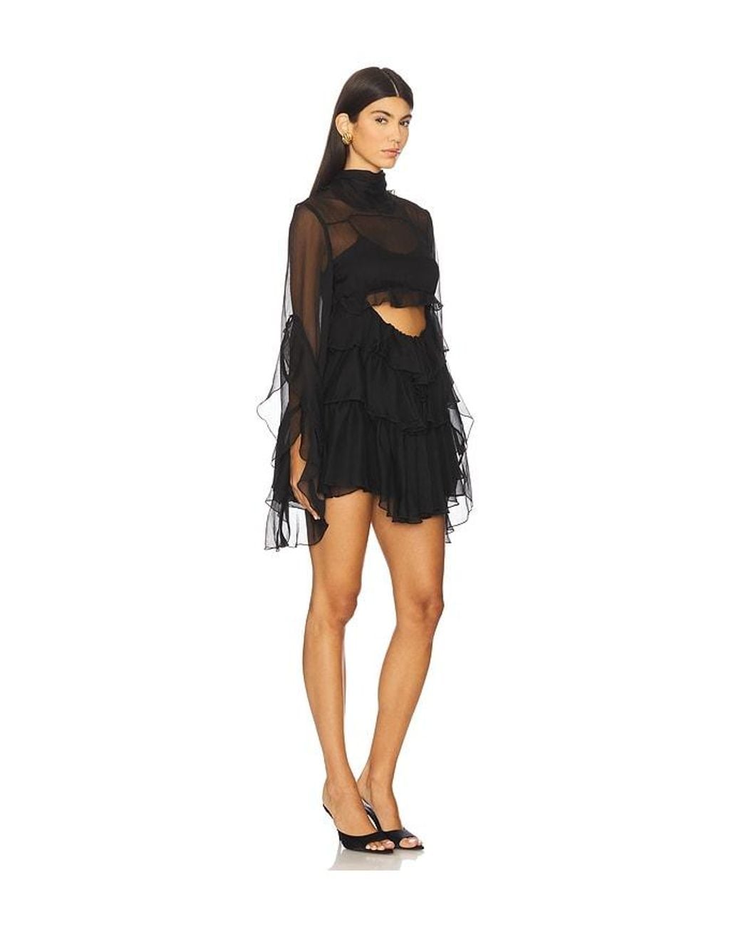 Bardot Black Anyssa Ruffle Mini Dress
