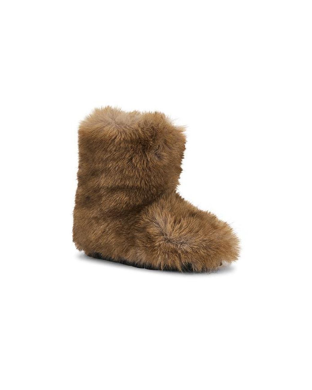 MSGM Brown Fluffy Flat Boot