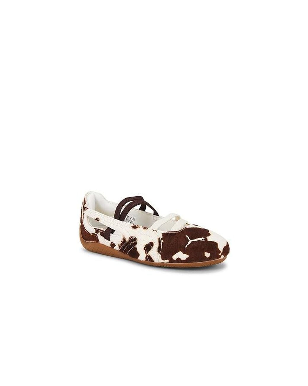 PUMA White Speedcat Cow Ballet Flat
