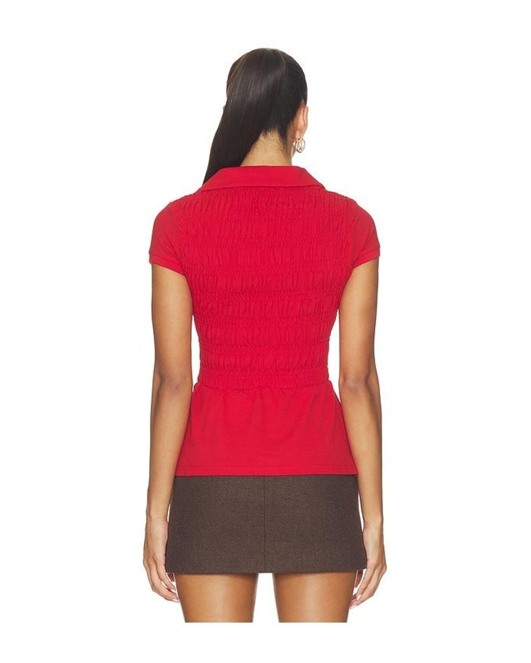 Peachy Den Red Ferdinand Polo Top