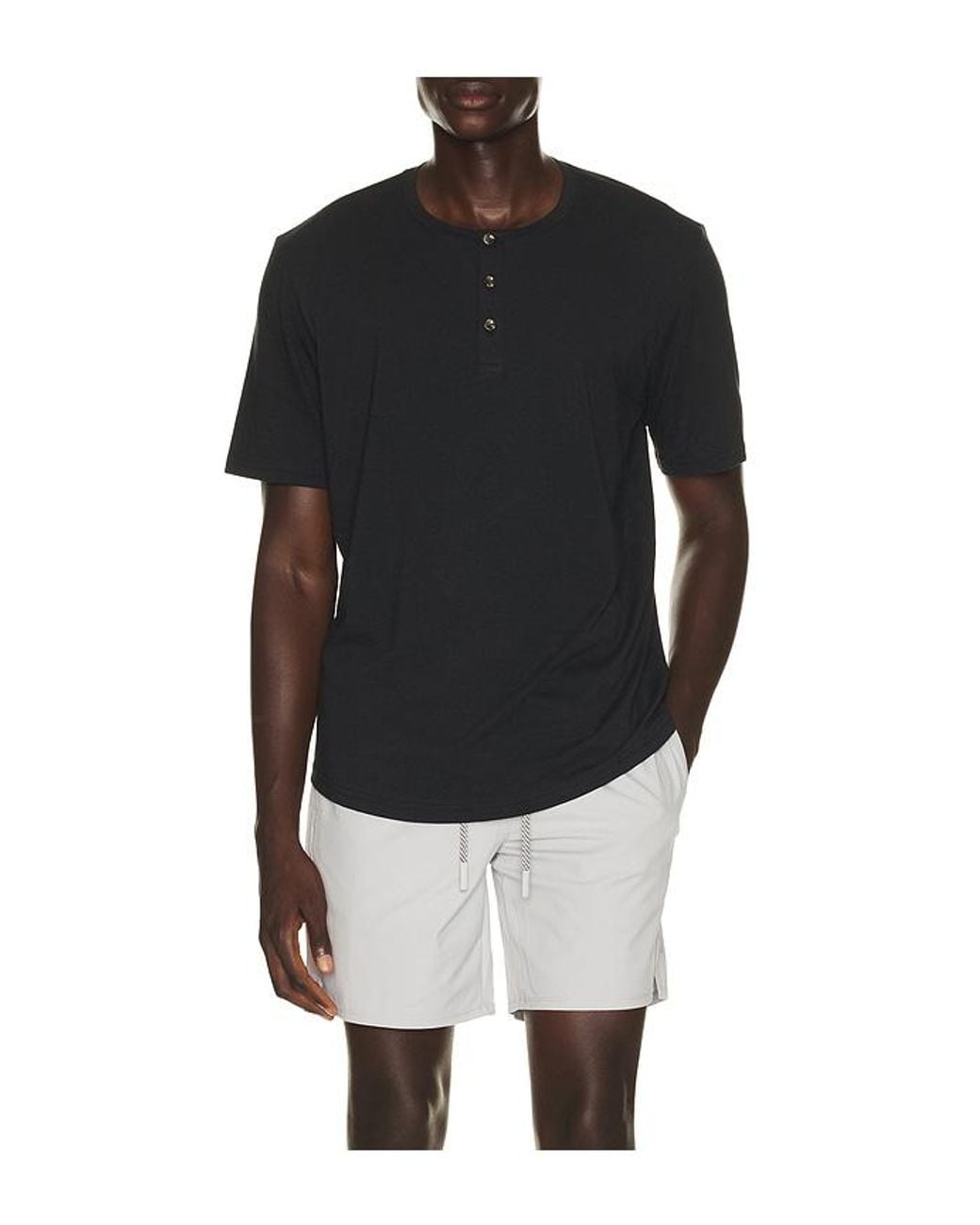 Travis Mathew Black Cloud Henley Tee for men