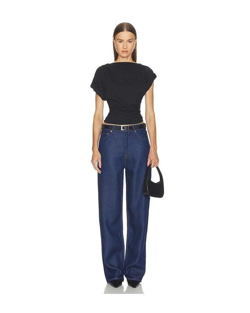 The Line By K Blue Francine Pleated Short Sleeve T-Shirt