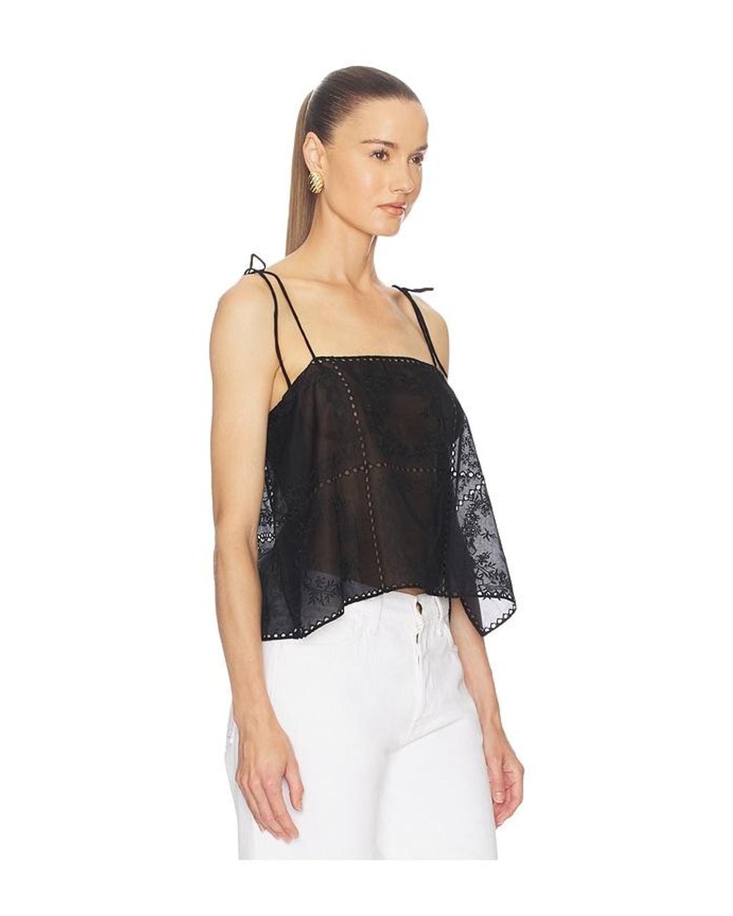 Helsa Black Handkerchief Camisole