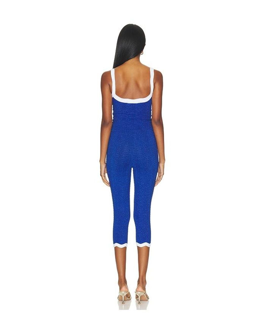 retroféte Blue Verene Knit Jumpsuit