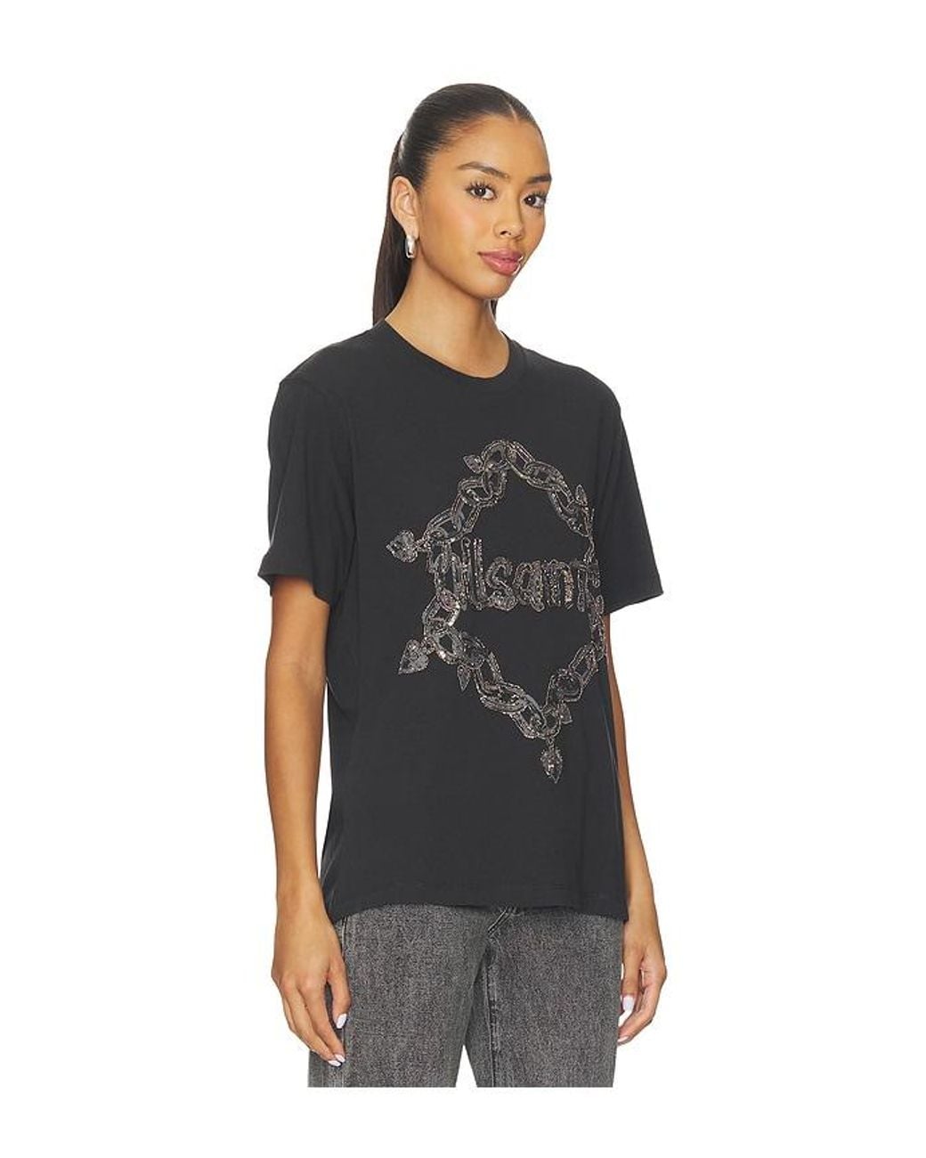 AllSaints Black Drip Tee