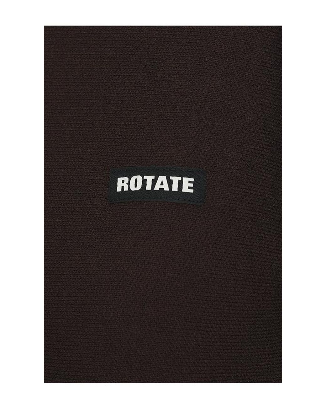 ROTATE BIRGER CHRISTENSEN Black Slinky Knit Polo Dress