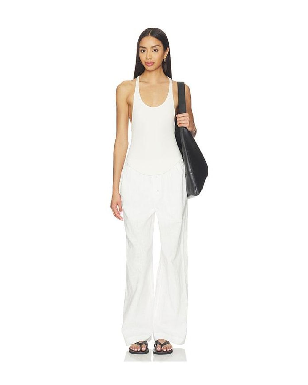 Artless White Linen Relaxed Pants