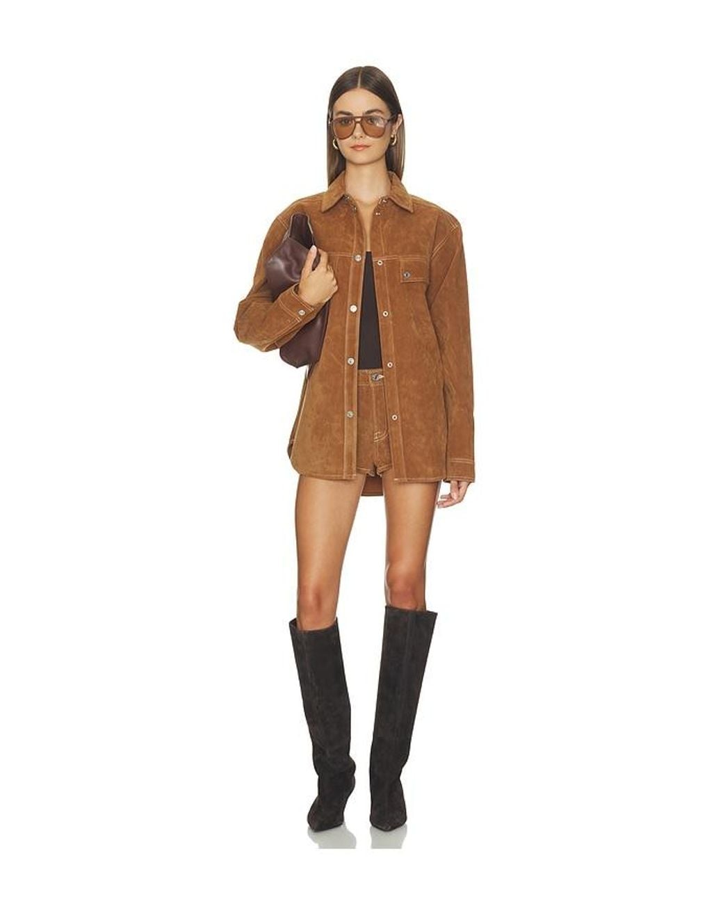GOOD AMERICAN Black The Better Than Suede Micro Short