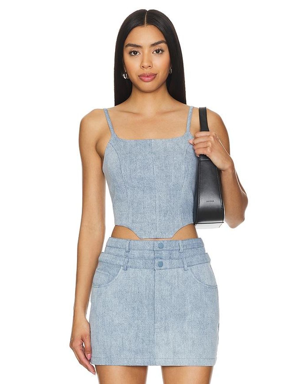 NonChalant Label Blue Bea Crop Top