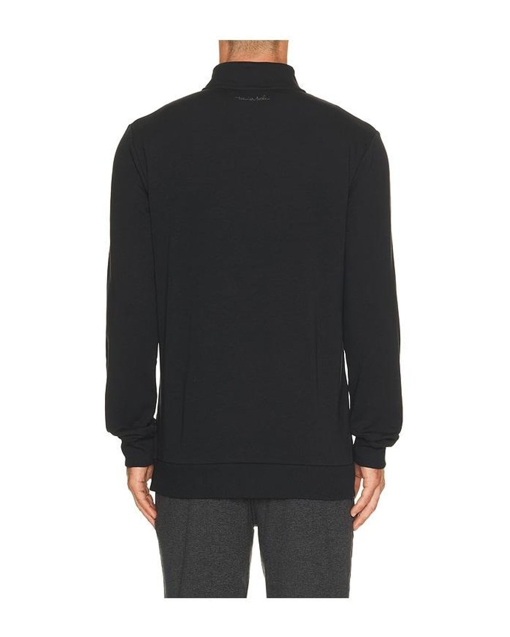 Travis Mathew Black Cloud Quarter Zip Sweater 2.0 for men