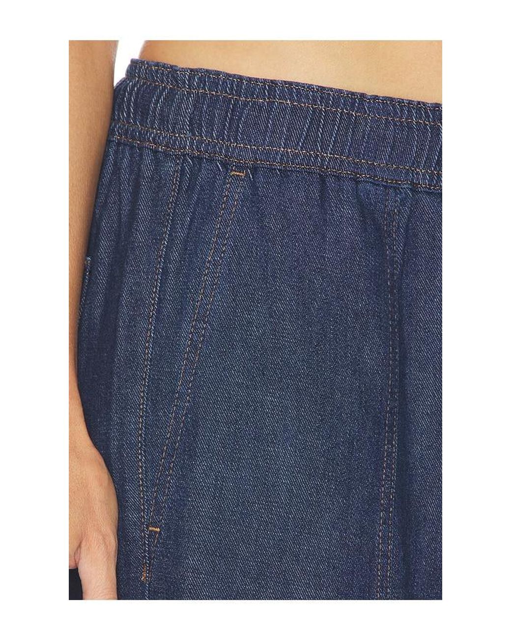 7 For All Mankind Blue Utility Pull On Wide Leg Jean