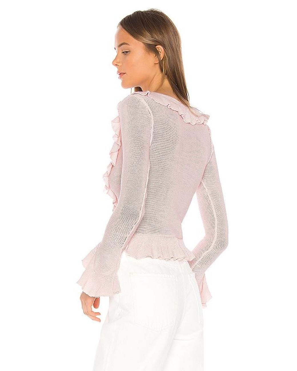 LPA Black Ruffle Sweater Cardigan