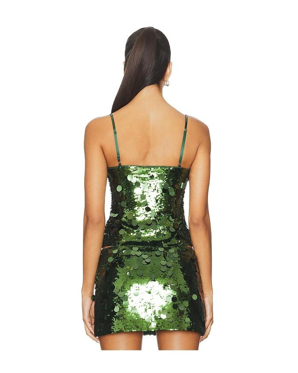 GUIZIO Green X Revolve Paillette Cami Top