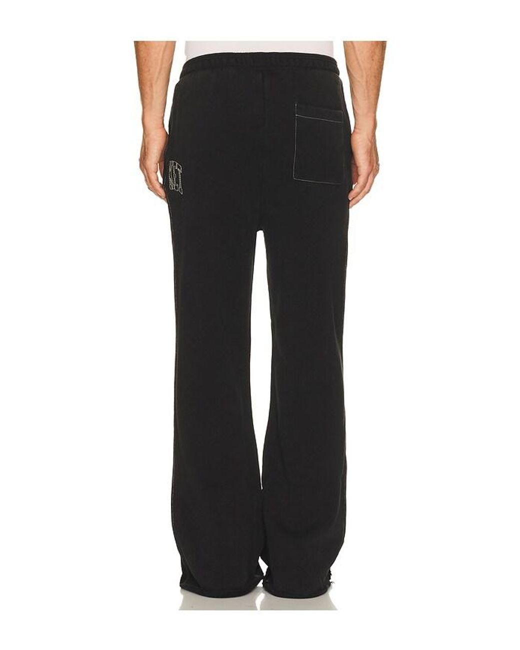 Market Black Big Stitch Open Leg Sweatpants for men