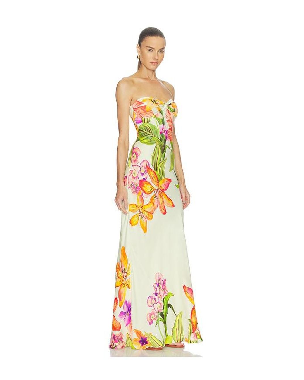 Rococo Sand Metallic Strapless Maxi Dress