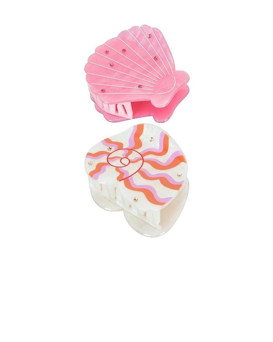 Frasier Sterling Pink Shell Beach Claw Clip Set