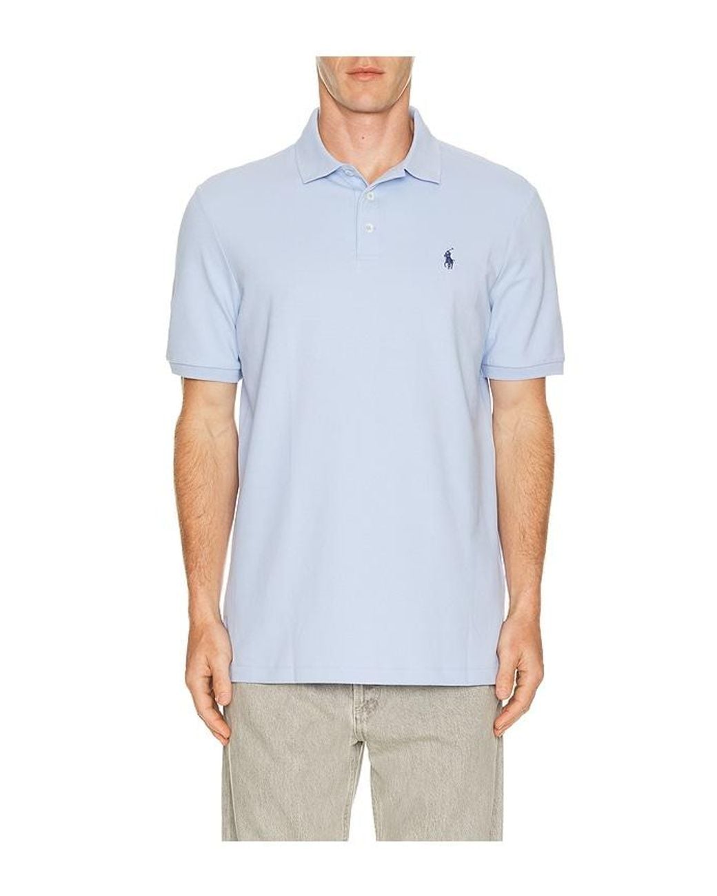 Polo Ralph Lauren Blue Short Sleeve Stretch Mesh Polo for men