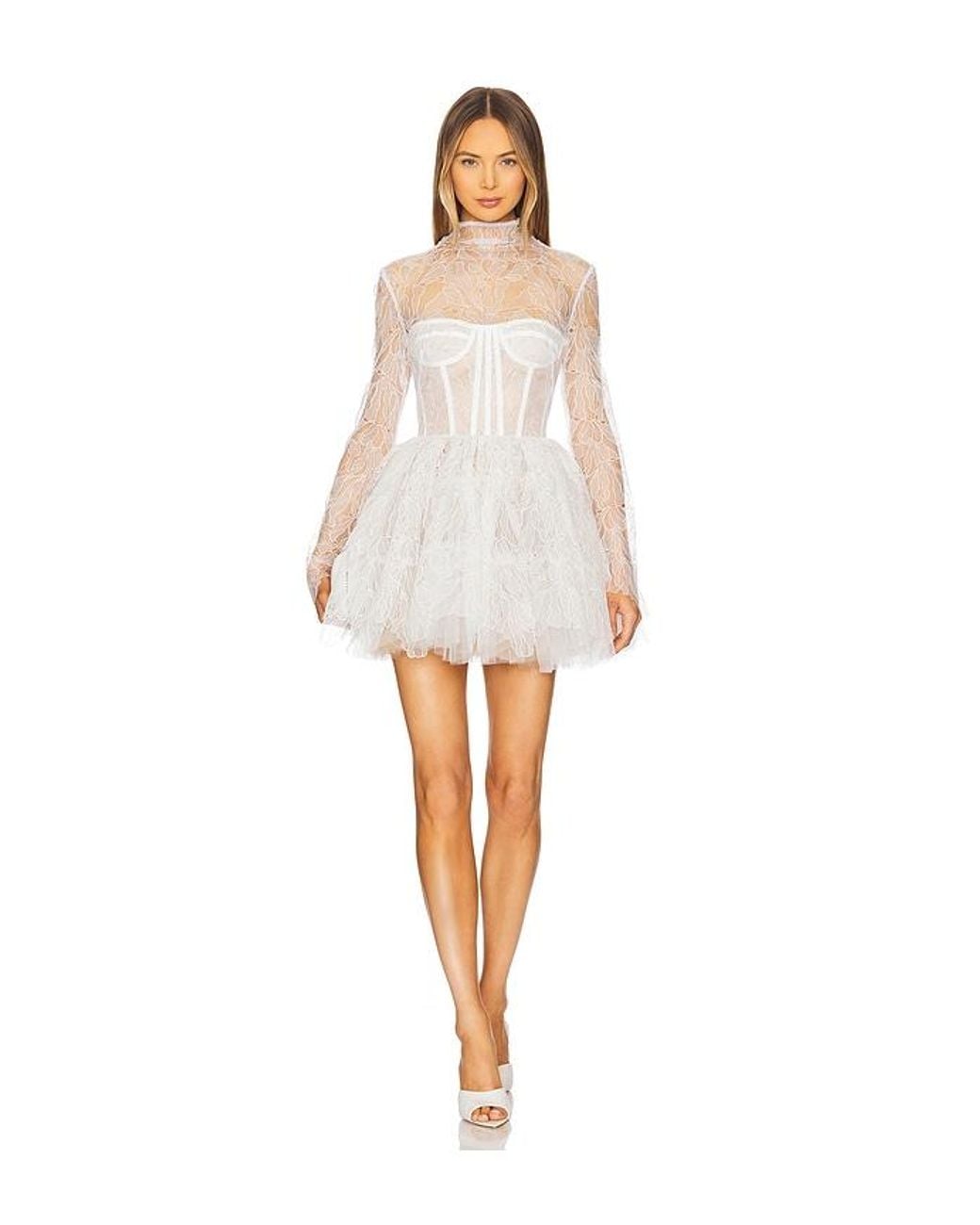 Bronx and Banco Maraya Arabella Lace Mini Dress in White | Lyst