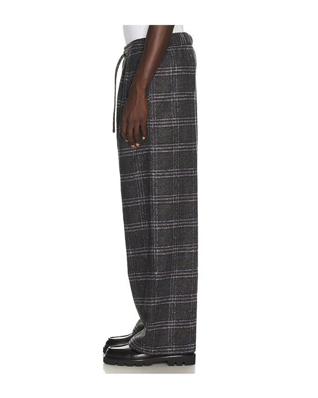 KROST Black Eco Half-Elastic Plaid Pant for men