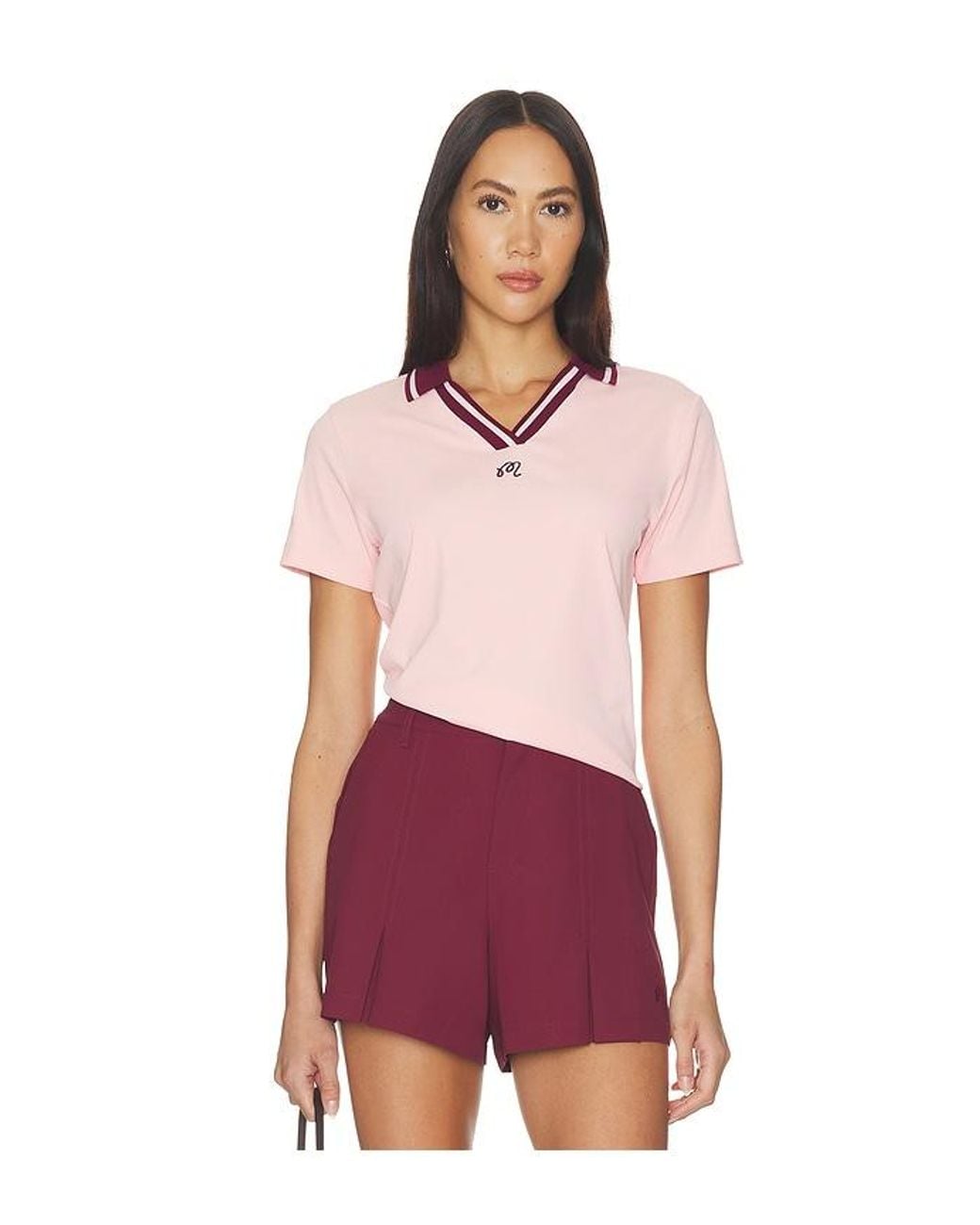 Malbon Red Carlota Polo Top