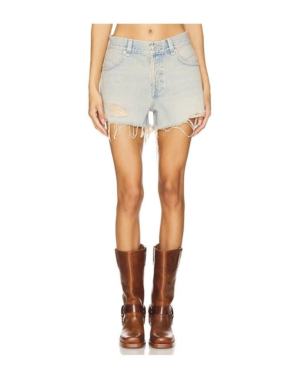 Free People Blue X We The Free Now Or Never Denim Short