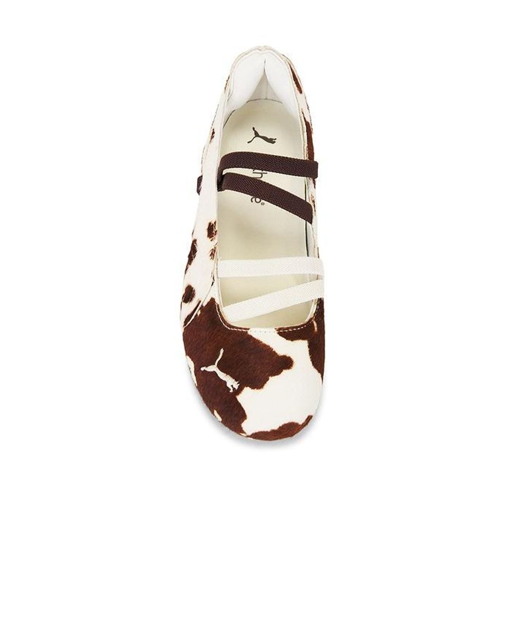 PUMA White Speedcat Cow Ballet Flat