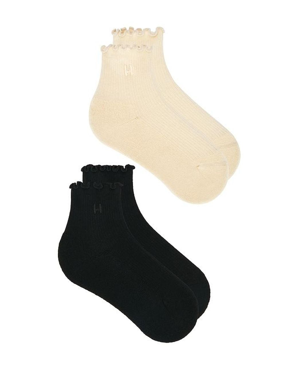 Halfdays White 2 Pack Ruffle Sock