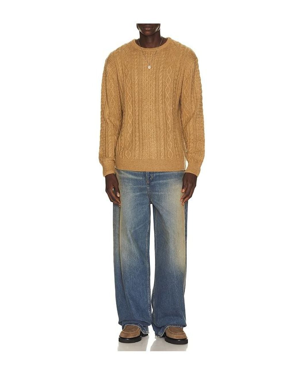 Rhythm Blue Mohair Fishermans Knit Sweater for men