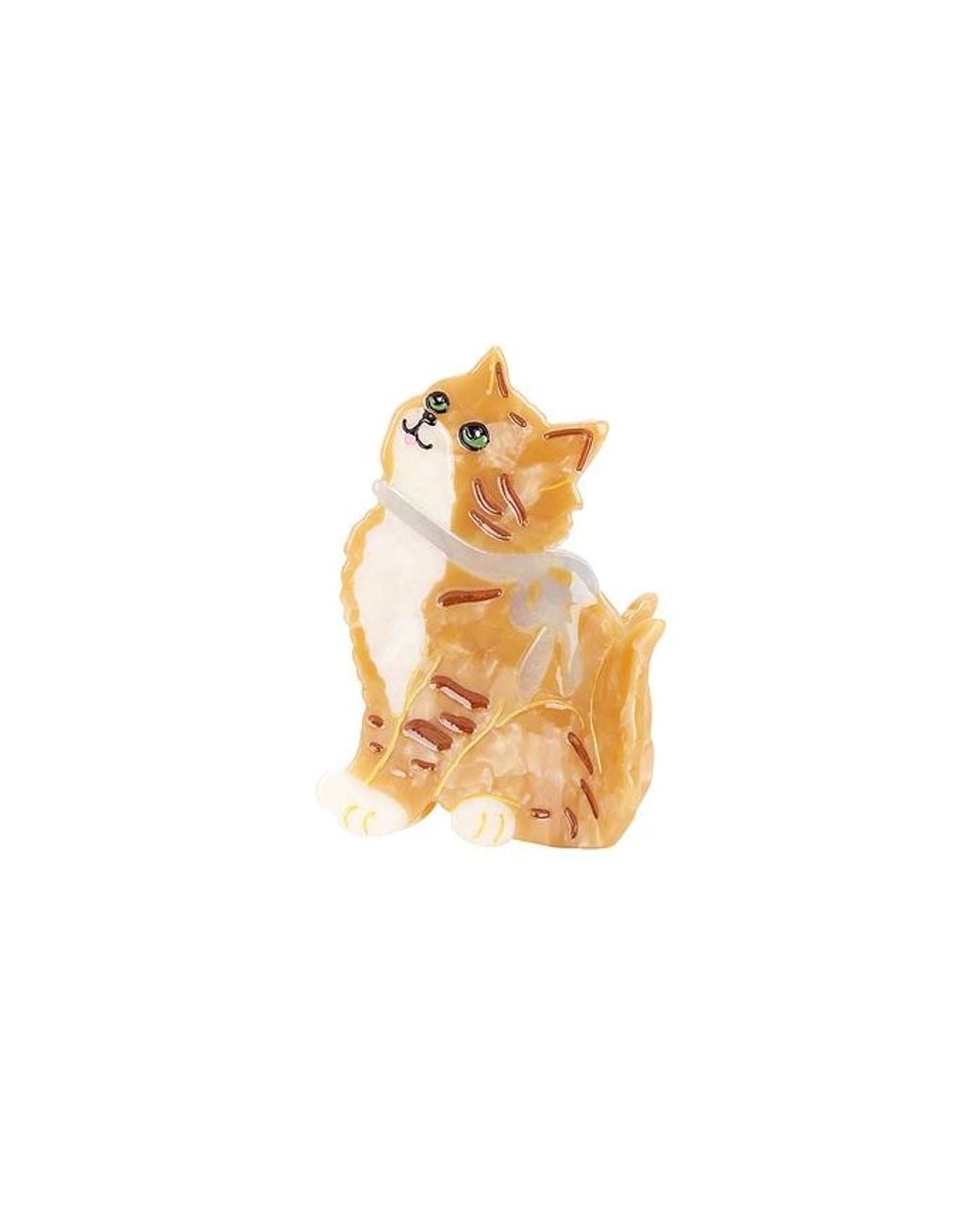 Solar Eclipse White Hand-Painted Kyoto Kitten Claw Hair Clip