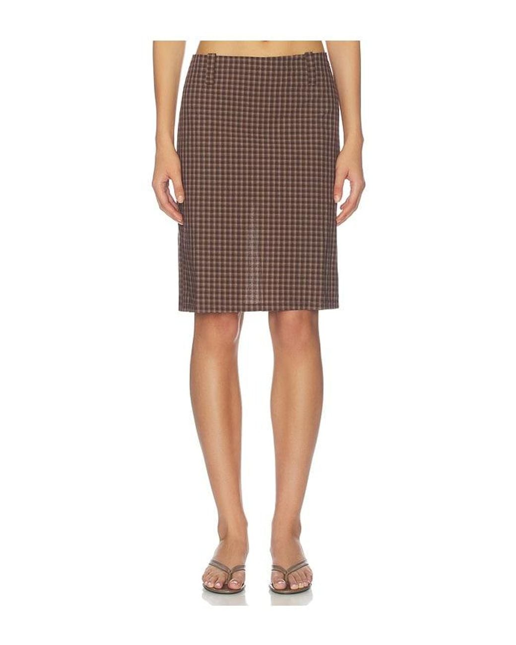 Lioness Brown Play On Midi Skirt